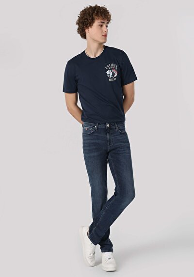 Image de 044 Karl Pantalon Bleu En Straight Fit Homme