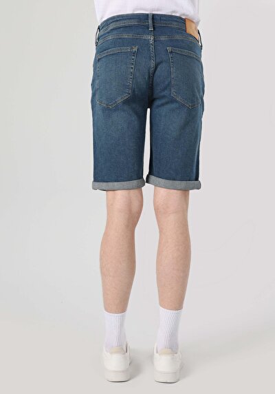 Image de Short Bleu Foncé Straight Fit Homme
