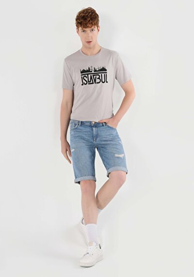 Afficher les détails de Short Bleu Regular Fit Homme