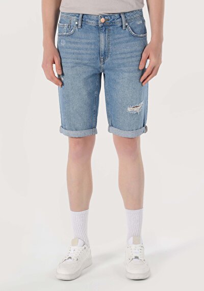 Image de Short Bleu Regular Fit Homme