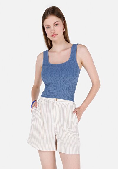 Image de Tricot Bleu Slim Fit  Femme