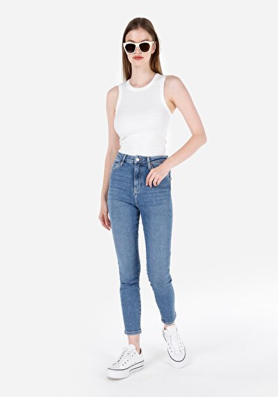 Afficher les détails de 760 Diana Pantalon Bleu   En  Skinny Fit Femme