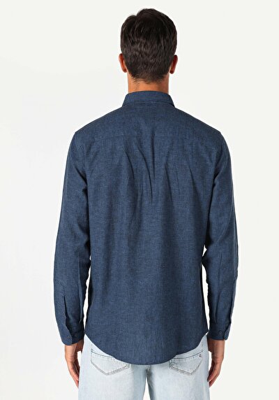 Image de Chemise À Manches Longues Marine Comfort Fit Homme