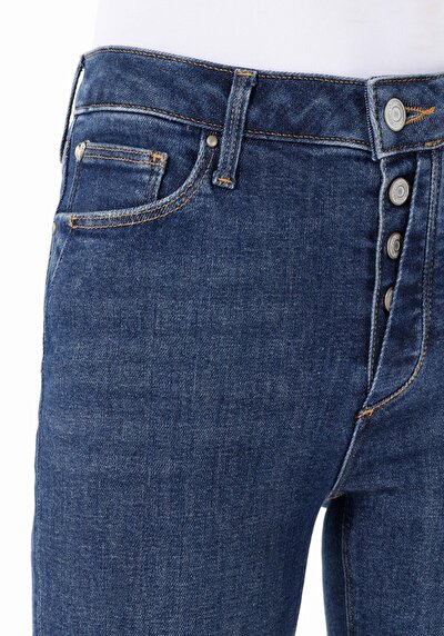 Afficher les détails de 759 Lara Pantalon Bleu Skinny  Leg Medium Rise En  Skinny Fit Femme
