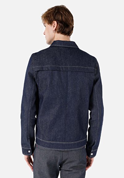 Image de Veste De Blazer Bleu Foncé Regular Fit Manches Longues Homme