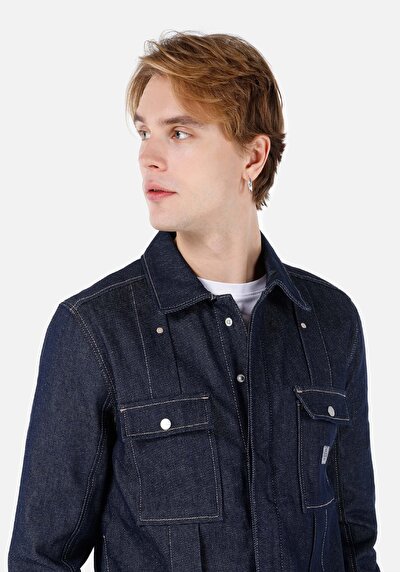 Afficher les détails de Veste De Blazer Bleu Foncé Regular Fit Manches Longues  Homme