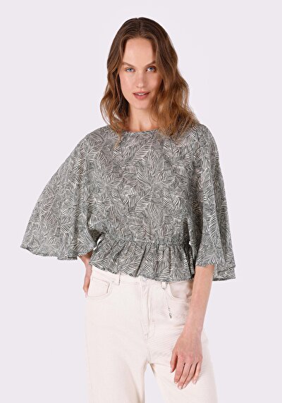 Image de Chemisier À Manches Longues Vert Regular Fit Femme
