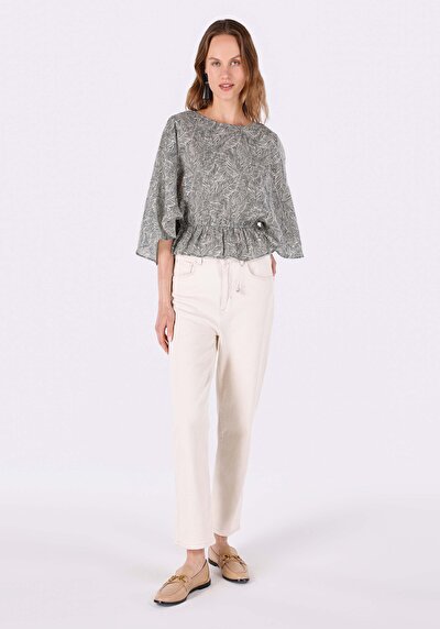 Image de Chemisier À Manches Longues Vert Regular Fit Femme