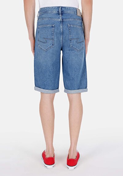 Image de Short Bleu Straight Fit Homme