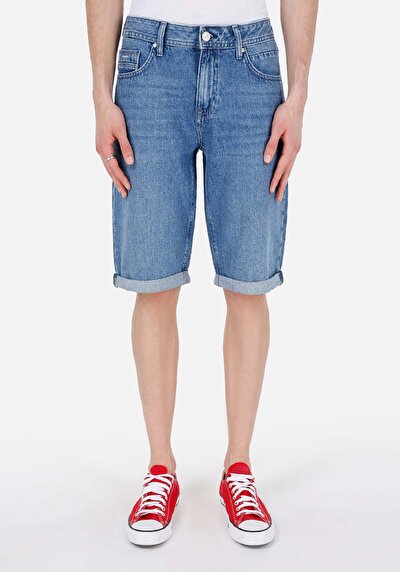 Image de Short Bleu Straight Fit Homme