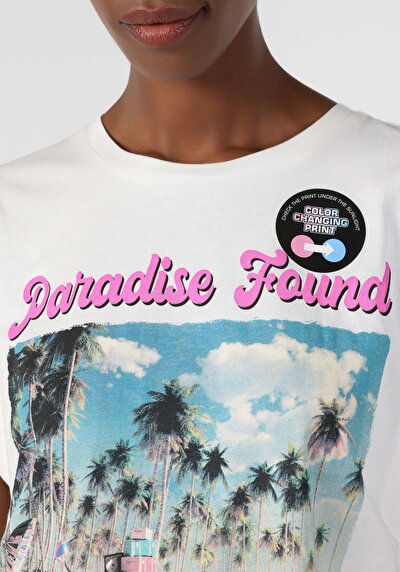 Image de T-shirt À Manches Courtes Blanc Regular Fit  Femme