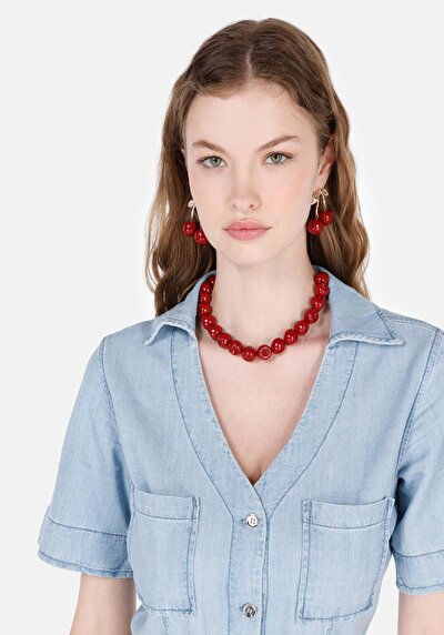 Image de Robe Blanc Slim Fit Manches Courtes Normale Jean Femme