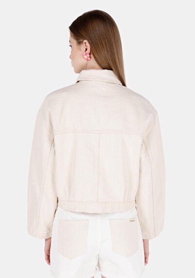 Afficher les détails de Veste De Blazer Blanc Oversize Fit Manches Longues  Femme