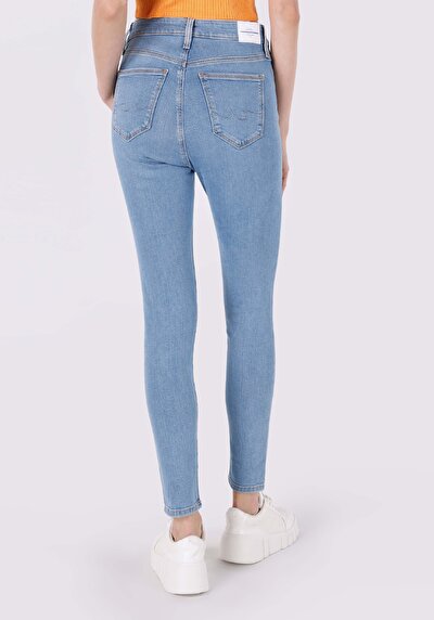 Afficher les détails de 759 Lara Pantalon Bleu   En  Skinny Fit Femme
