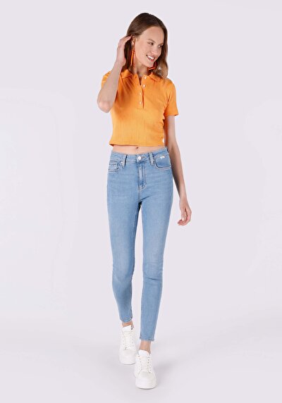 Image de 759 Lara Pantalon Bleu En Skinny Fit Femme