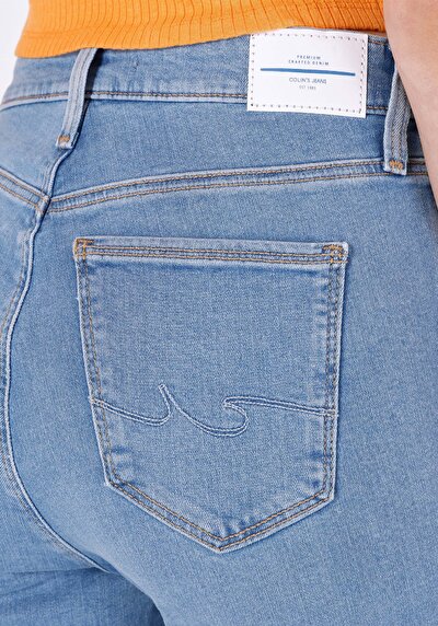 Afficher les détails de 759 Lara Pantalon Bleu   En  Skinny Fit Femme