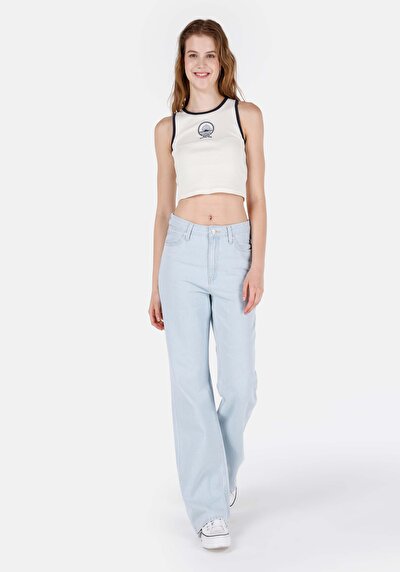 Image de 786 Carlen Pantalon Bleu Bootcut Medium Rise En Jean Regular Fit Femme