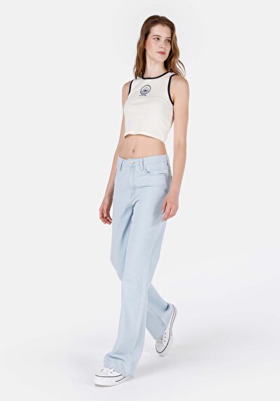Image de 786 Carlen Pantalon Bleu Bootcut Medium Rise En Jean Regular Fit Femme