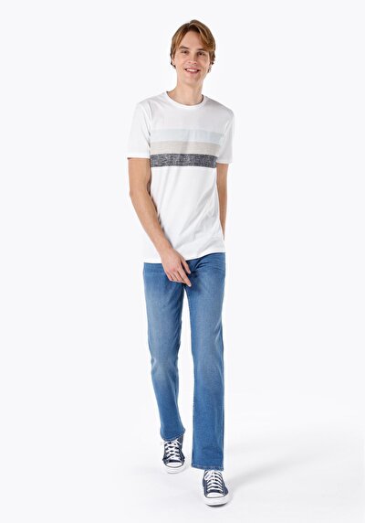 Image de 045 David Pantalon Bleu   En  Regular Fit Homme