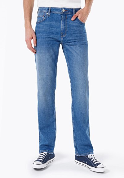 Image de 045 David Pantalon Bleu   En  Regular Fit Homme