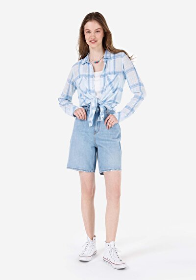 Image de Short Bleu Regular Fit Femme