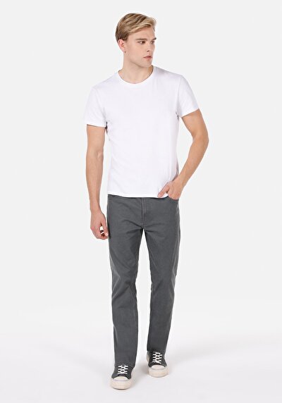 Image de Pantalon Anthracite Uzun Medium Rise En  Regular Fit Homme