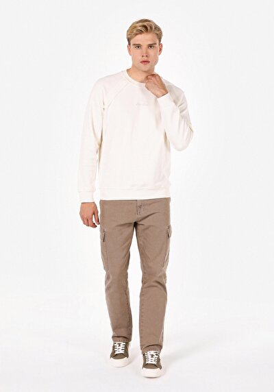 Image de T-shirt À Manches Longues Ecru Regular Fit  Homme