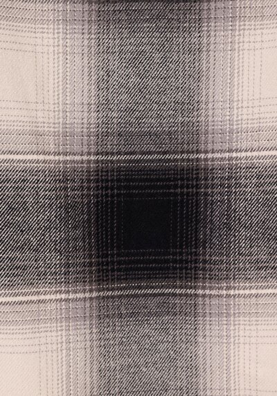 Image de Chemise À Manches Longues Noir Regular Fit Plaid Gabardine Homme