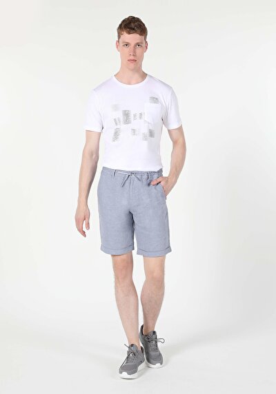 Image de Short Bleu Regular Fit Homme