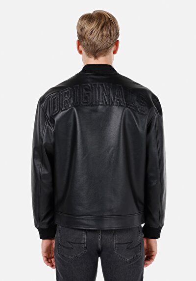 Afficher les détails de Veste Pu Noir   Regular Fit Homme