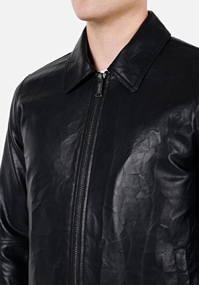 Afficher les détails de Veste Pu Noir   Regular Fit Homme