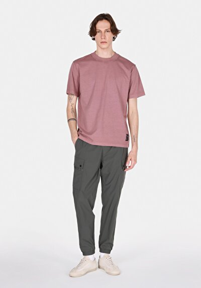 Image de T-shirt À Manches Courtes Rose Comfort Fit Droit Homme