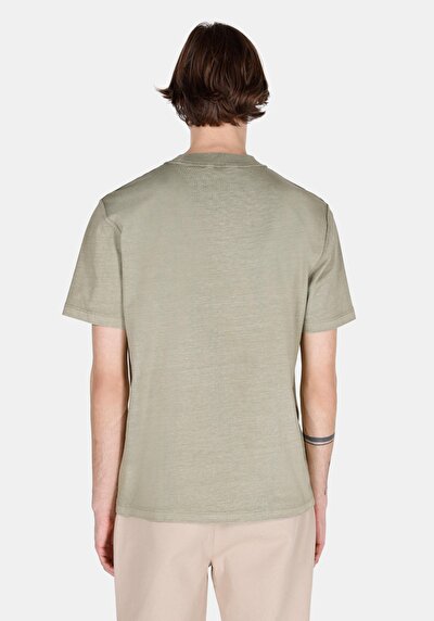 Image de T-shirt À Manches Courtes Vert Comfort Fit Droit Homme