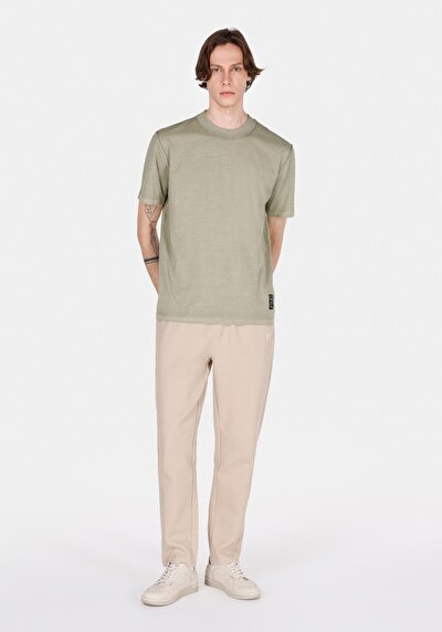 Image de T-shirt À Manches Courtes Vert Comfort Fit Droit Homme