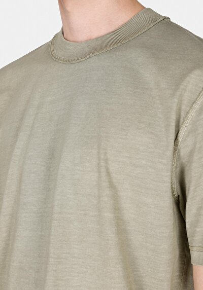Image de T-shirt À Manches Courtes Vert Comfort Fit Droit Homme