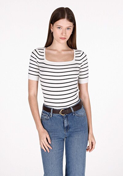 Image de Tricot Blanc Slim Fit Femme