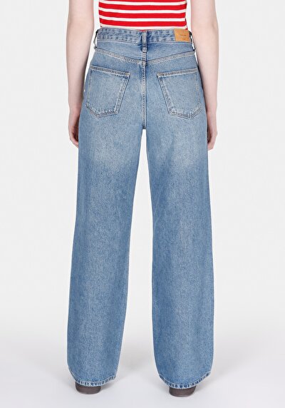 Image de 970 Berry Pantalon Wide Leg High Rise En Jean Regular Fit Femme
