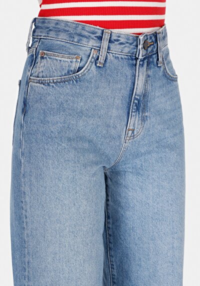 Afficher les détails de 970 Berry Pantalon  Wide Leg High Rise En Jean Regular Fit Femme