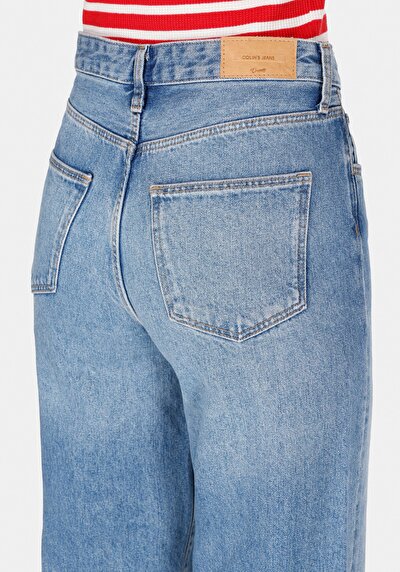 Afficher les détails de 970 Berry Pantalon  Wide Leg High Rise En Jean Regular Fit Femme
