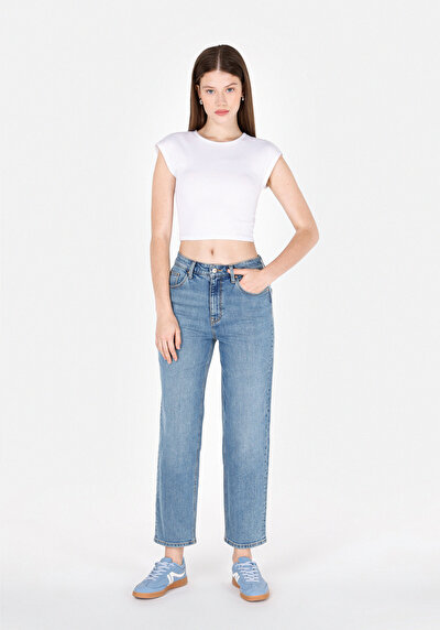 Image de 884 Lauren Pantalon En Jean Straight Fit Femme