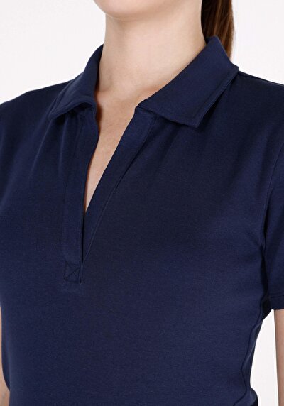 Image de T-shirt À Manches Courtes Marine Slim Fit Droit Femme