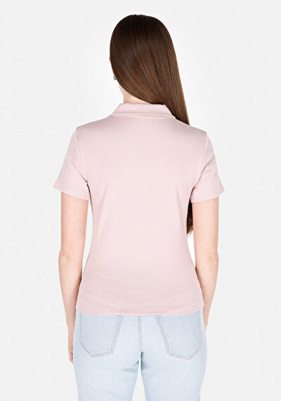 Afficher les détails de T-shirt À Manches Courtes Rose Slim Fit Droit Femme