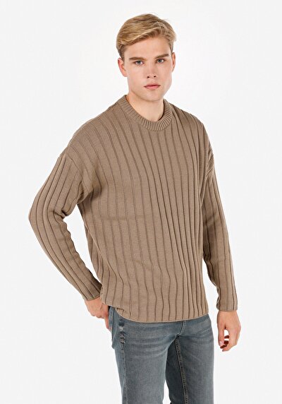 Image de Pull Beige Comfort Fit Manches Longues  Homme