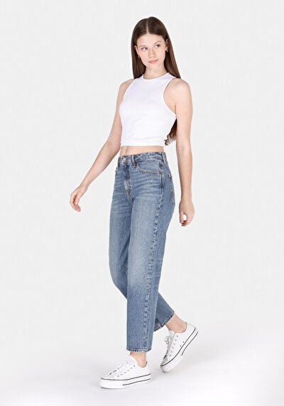 Image de 884 Lauren Pantalon En Jean Straight Fit Femme