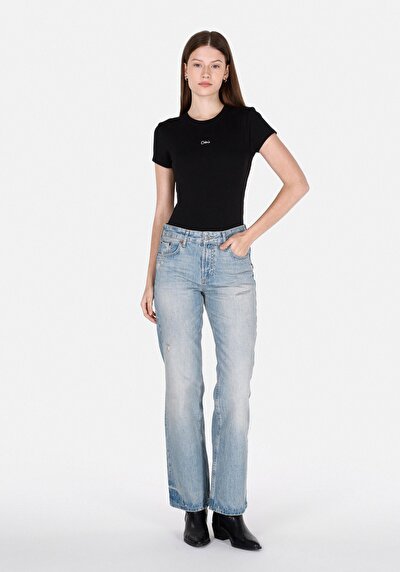 Image de 880 Elisa Pantalon En Jean Straight Fit Femme