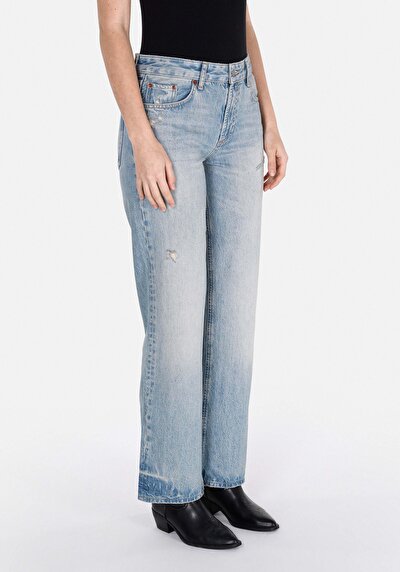 Image de 880 Elisa Pantalon En Jean Straight Fit Femme