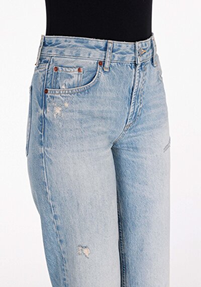 Image de 880 Elisa Pantalon    En Jean Straight Fit Femme