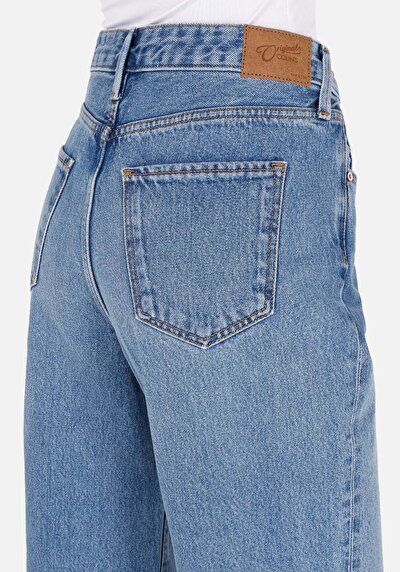 Afficher les détails de 970 Berry Pantalon  Wide Leg High Rise En Jean Regular Fit Femme