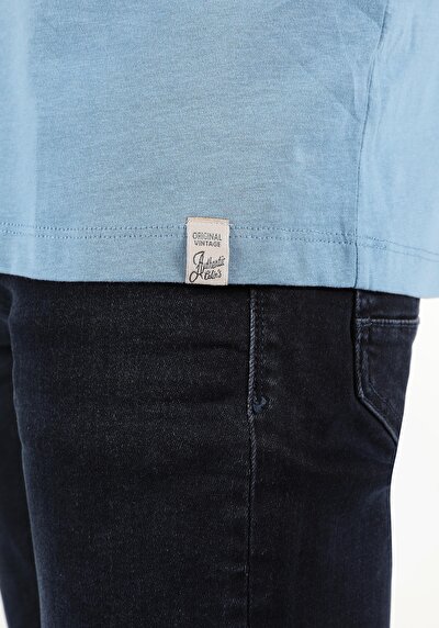 Image de T-shirt À Manches Courtes Bleu Regular Fit  Homme