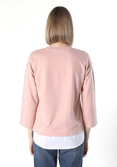 Image de T-shirt À Manches Longues Rose Regular Fit Femme